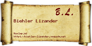 Biehler Lizander névjegykártya